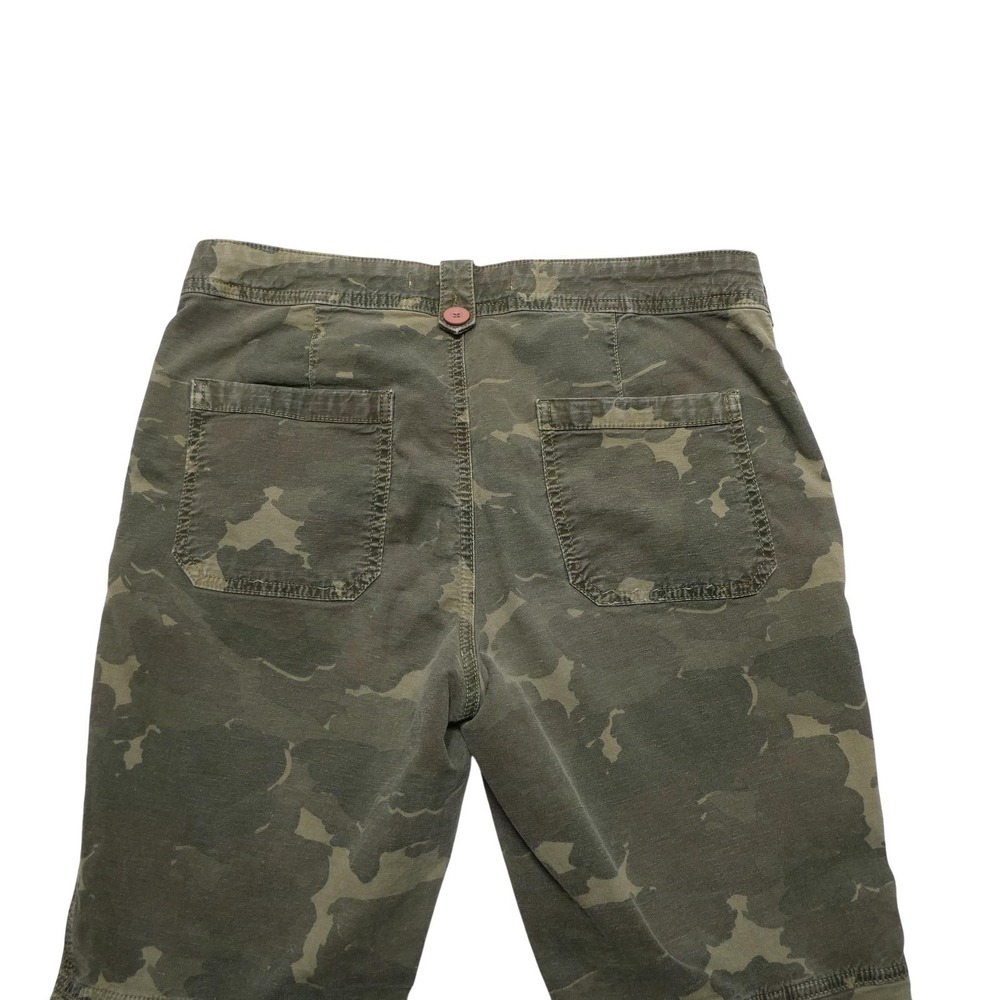 Anthropologie Pants Womens 30 Green Camouflage Cargo Twill Stretch Barrel Leg
